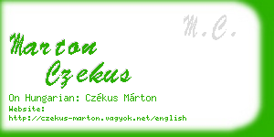 marton czekus business card