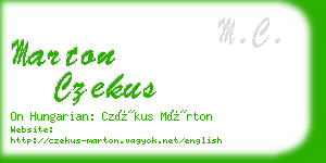 marton czekus business card